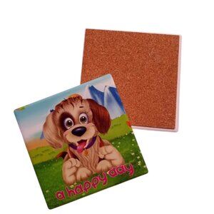 2 Piece Set-I Love MY Dog Coasters, Dog Lovers, Cute Dogs, Square House Coasters